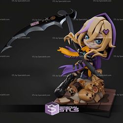 Chibi Scythe Girl 108mm STL Files