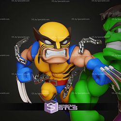 Chibi STL Collection Wolverine Vs Hulk
