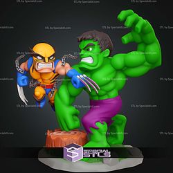 Chibi STL Collection Wolverine Vs Hulk