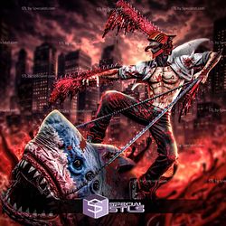 Denji and Beam Blood 280mm STL Files