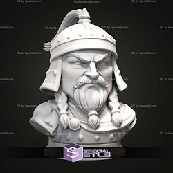 Mini Bust Character Collection STL Genghis Khan