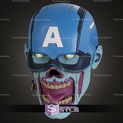 Cosplay STL Files Zombie Captain America Helmet