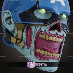 Cosplay STL Files Zombie Captain America Helmet