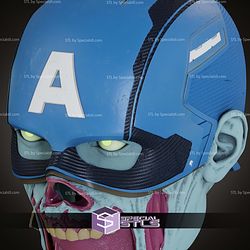 Cosplay STL Files Zombie Captain America Helmet