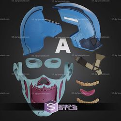 Cosplay STL Files Zombie Captain America Helmet
