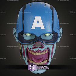 Cosplay STL Files Zombie Captain America Helmet