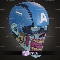 Cosplay STL Files Zombie Captain America Helmet