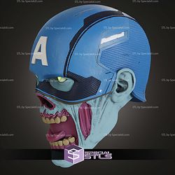 Cosplay STL Files Zombie Captain America Helmet