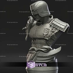 Judge Dredd with Enemy Head Bust STL Files