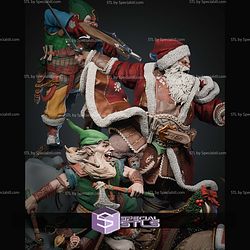 Santa Claus Crashing Sleigh Battle Diorama STL Files