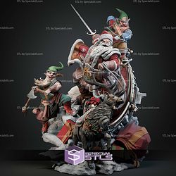Santa Claus Crashing Sleigh Battle Diorama STL Files