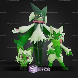 Basic Pokemon STL Sprigatito Floragato Meowscarada