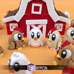 Basic STL Collection Flexi Chicken Duck and Barn