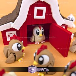 Basic STL Collection Flexi Chicken Duck and Barn