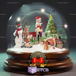 Christmas Snow Ball Sexy Girl STL Files