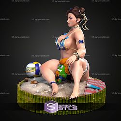 Chun Li Sitting in the Beach STL Files
