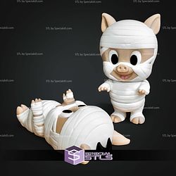 Flexi Porky Mummy Halloween STL Files