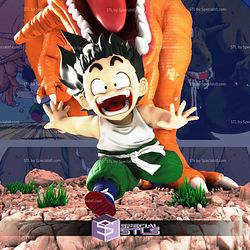 Gohan Kid and Dinosaur STL Files