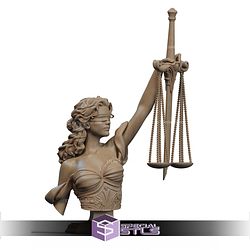 Justice Girl Fanart Bust STL Files