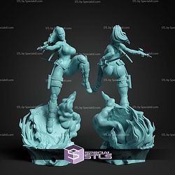 Lady Deadpool in Action STL Files