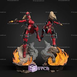Lady Deadpool in Action STL Files