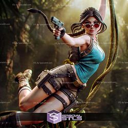 Lara Croft Jungle Action 328mm STL Files