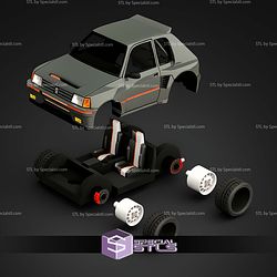 Model Kit Car STL Files Peugeot 205 Turbo 16