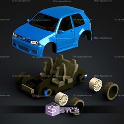 Model Kit Car STL Files Volkswagen Golf R32 MK4