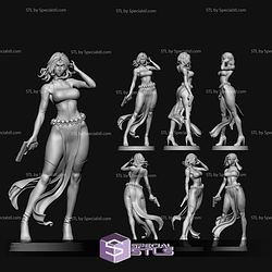 Mystique X Men with Gun H300mm STL Files