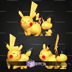 Pichu and Pikachu STL Files