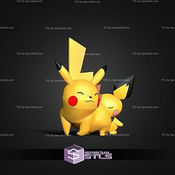 Pichu and Pikachu STL Files