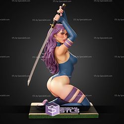 Psylocke on Knee and Sword 236mm STL Files