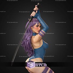 Psylocke on Knee and Sword 236mm STL Files