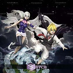 Meliodas and Elizabeth 200mm STL Files