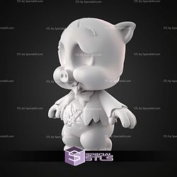 Porky Pig Chibi Zombie STL Files