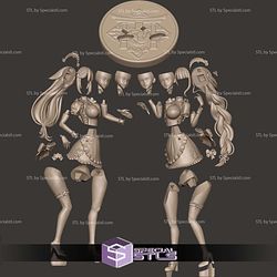 Raiden Shogun and Yae Miko Maid Girls STL Files