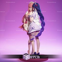Raiden Shogun and Yae Miko Maid Girls STL Files