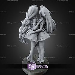 Raiden Shogun and Yae Miko Maid Girls STL Files