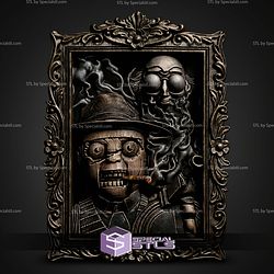 Scarface and Ventriloquist Portrait Bust Painting 260mm STL Files