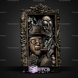 Scarface and Ventriloquist Portrait Bust Painting 260mm STL Files