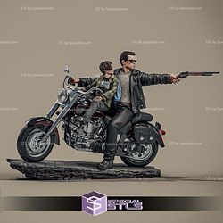 Terminator and John Connor on Motor 300mm STL Files