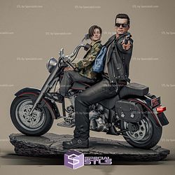 Terminator and John Connor on Motor 300mm STL Files