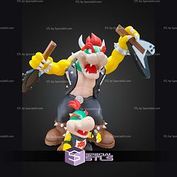 Super Basic STL Bowser and Bowser Jr Rockstar Multipart