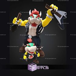 Super Basic STL Bowser and Bowser Jr Rockstar Multipart