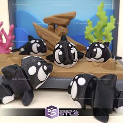 Super Basic STL Flexi Killer Whale Print-in-place
