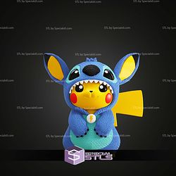 Super Basic STL Pikachu Stich knitted Multipart