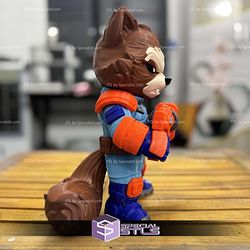 Super Basic STL Rocket Raccoon Multipart