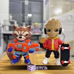 Super Basic STL Rocket Raccoon Multipart