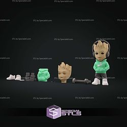 Super Basic STL Urban Baby Groot Multipart