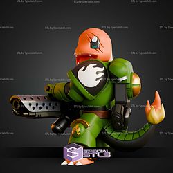 Charmander Salamander Mashup Life Size STL Files